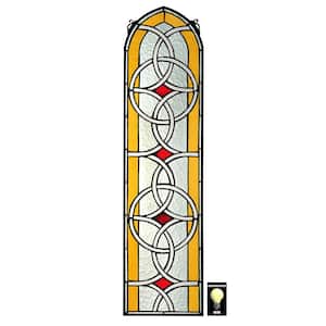 Celtic Knotwork Tiffany-Style Stained Glass Window Panel