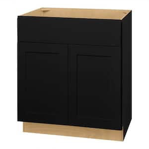 Avondale 30 in. W x 21 in. D x 34.5 in. H Ready to Assemble Plywood Shaker Sink Base Bath Cabinet in Raven Black