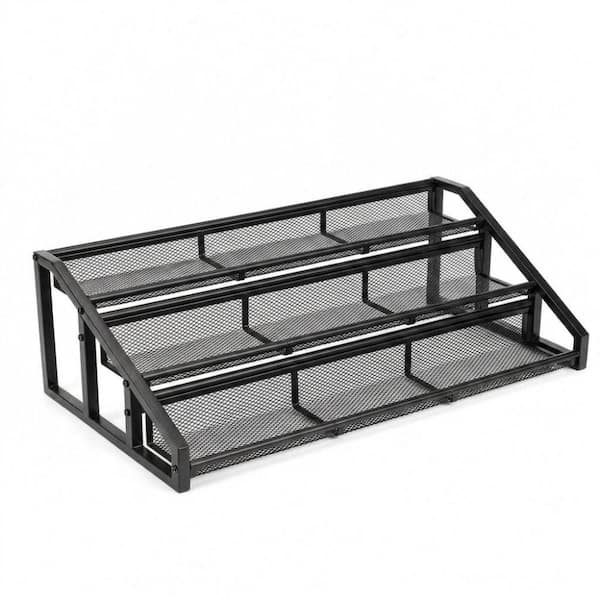 3 Tier Expandable Metal Spice Rack Organizer Adjusts 13.7 to 23.6 in Heavy Duty Kitchen Shelf Countertop