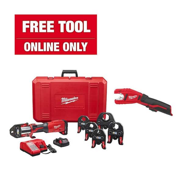 M18 18-Volt Lithium-Ion Brushless Force Logic Press Tool Kit with M12 Copper Tubing Cutter (2 -Tool)