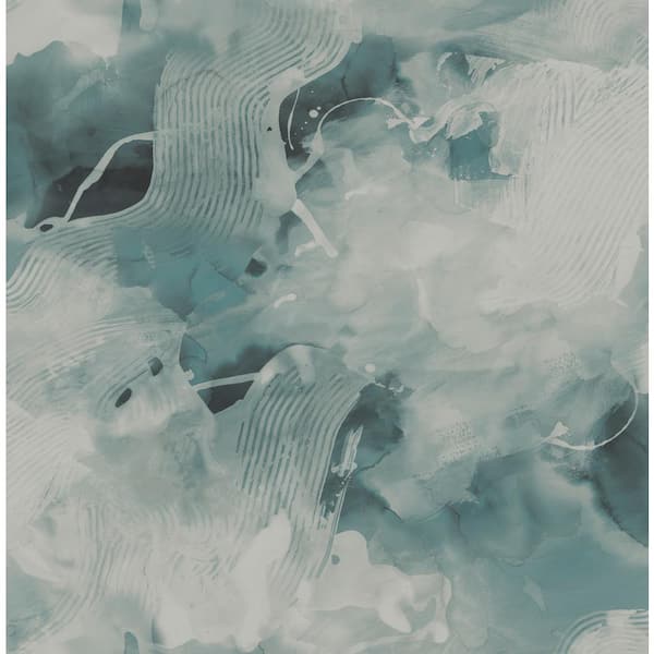 Seabrook Designs 56 sq. ft. Sea Green and Pearl Notch Trowel Abstract Paper Unpasted Wallpaper Roll