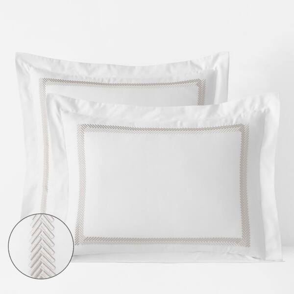 The Company Store Legends Hotel Hewett Taupe Egyptian Cotton Sateen Euro Sham