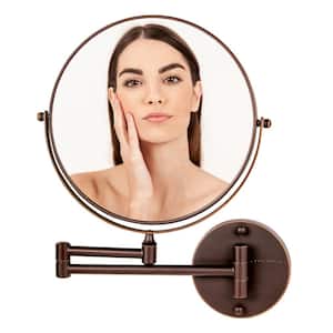 Small Round Antique Bronze Modern Mirror (13.2 in. H x 1.6 in. W)