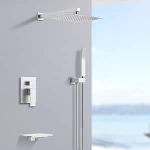 Single Handle 1 -Spray Shower Faucet 1.8 GPM with Pressure Balance Anti Scald in. Brushed Nickel