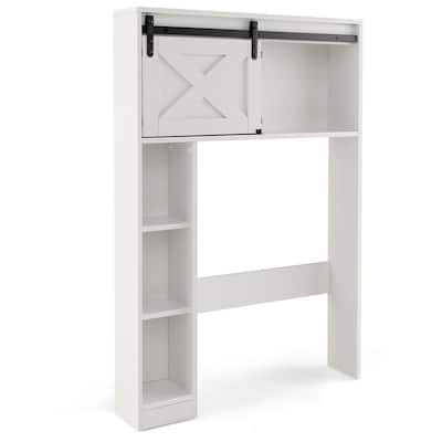 UTEX 3-Shelf Bathroom Organizer Over The Toilet, Bathroom Space saver,  Bathroom Shelf, White Finish