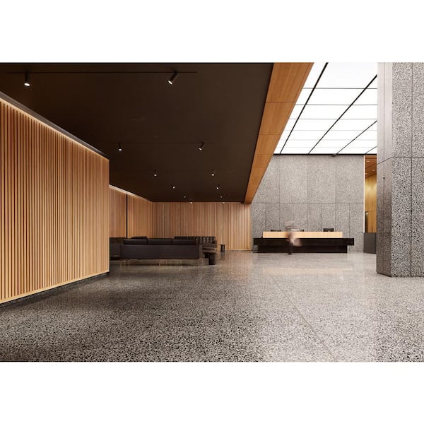 ERIS - 0.8in. x 22.6in. x 94.5in. Black Oak Square Edge MDF and Polyester Fiber Acoustic Slat Wall Panel(2 Pieces/Each 8 sq.ft)
