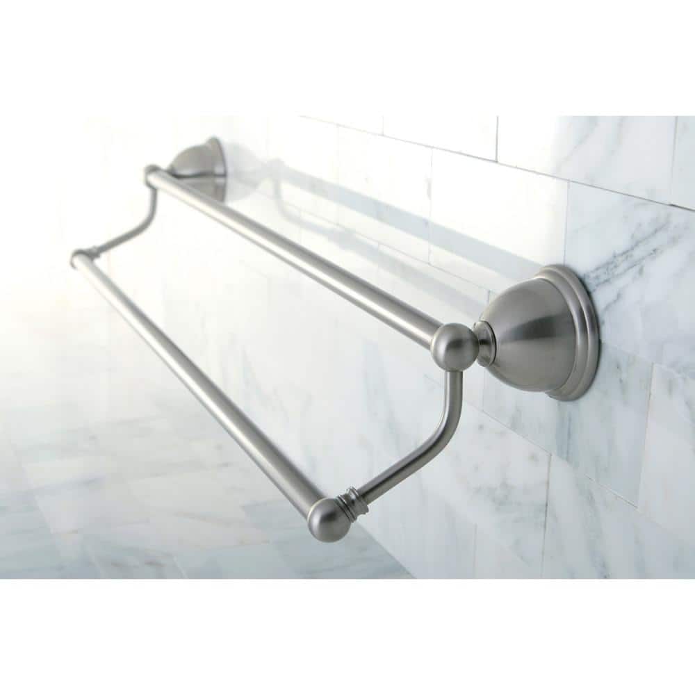 Brushed Nickel 24" Dual Wall Mounted Towel Bar