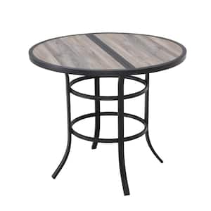 Round Metal Bar Height Outdoor Dining Table