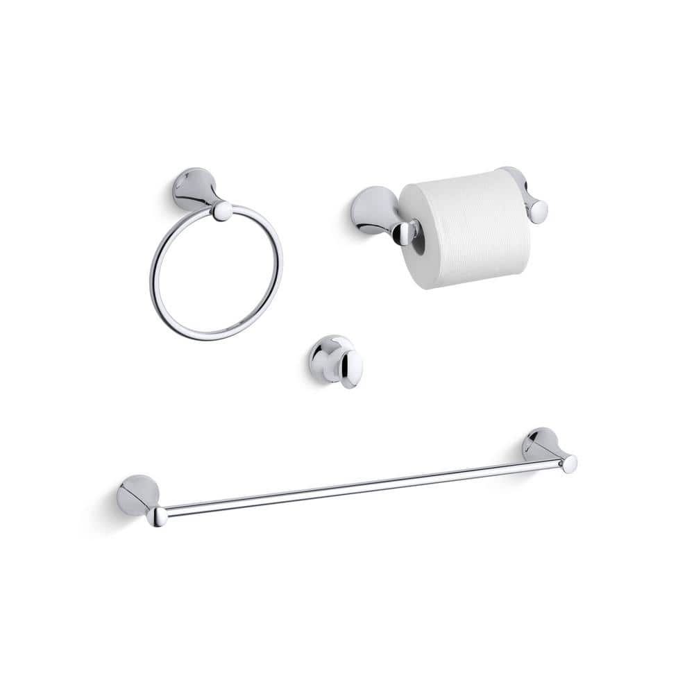 KOHLER Coralais 4Piece Bath Hardware Set in Polished Chrome 13431CP453