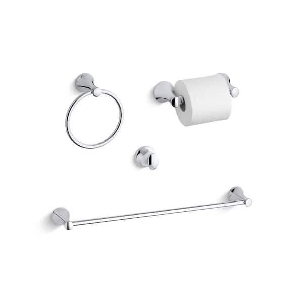 KOHLER Coralais 4-Piece Bath Hardware Set in Polished Chrome