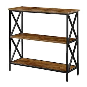 Tucson 28.75 in. Tall in. Barnwood/Black Particle Board 3 Shelf Accent Bookcase with Metal Frame