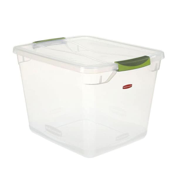 Rubbermaid - Cleverstore 30 Quart Plastic Storage Tote Container with Lid (6 Pack)