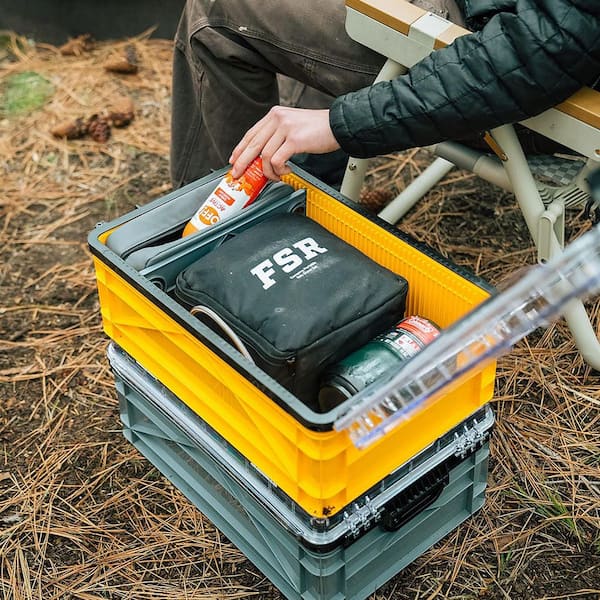 SIDIO Weather Resistant Half Size Storage Bin High Stacking