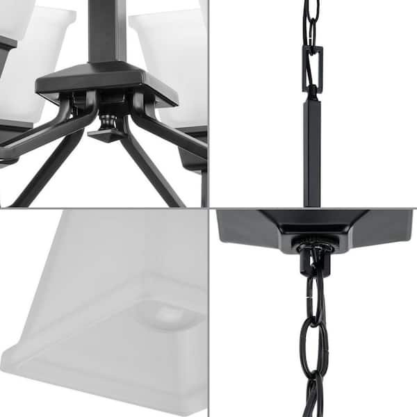 Progress Lighting Clifton Heights 6-Light Matte Black Farmhouse Chandelier