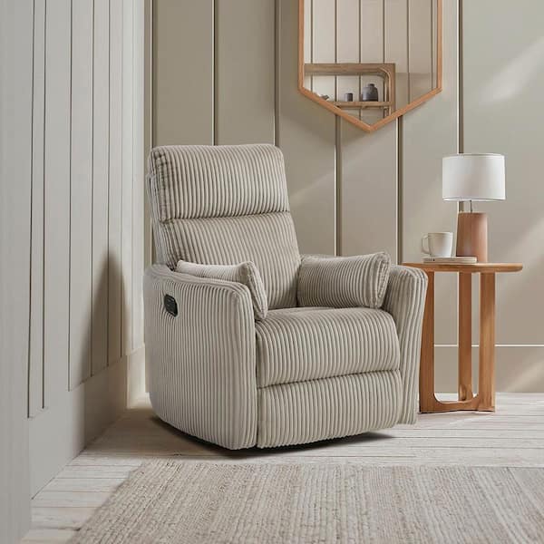 Lazzara Turbo Brown Corduroy Fabric Manual Swivel Glider Recliner