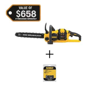 FLEXVOLT 60V MAX 16 in. Brushless Cordless Chainsaw Kit with (1) 3.0 Ah Battery and Charger w/Extra 16 in. Chain