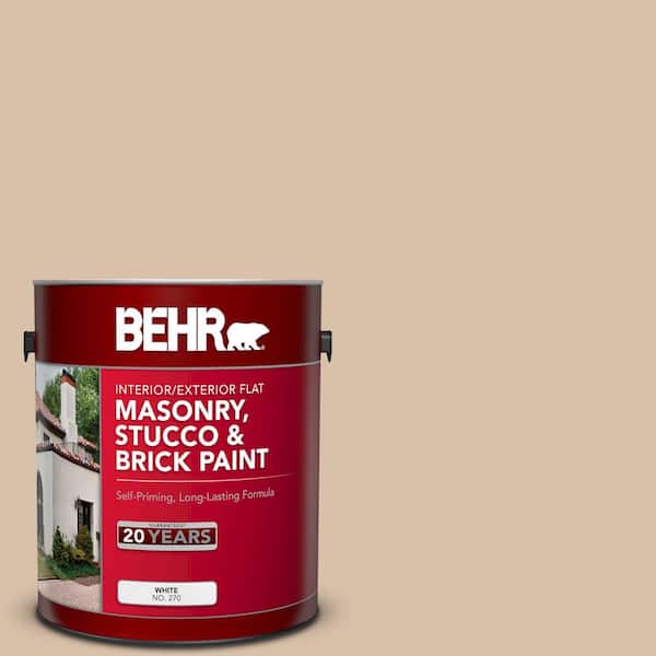 1 gal. #S240-3 Ash Blonde Flat Interior/Exterior Masonry, Stucco and Brick Paint