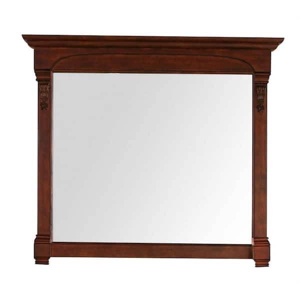James Martin Vanities Brookfield 47.2 in. W x 41.3 in. H Framed Rectangular Bathroom Vanity Mirror in Warm Cherry