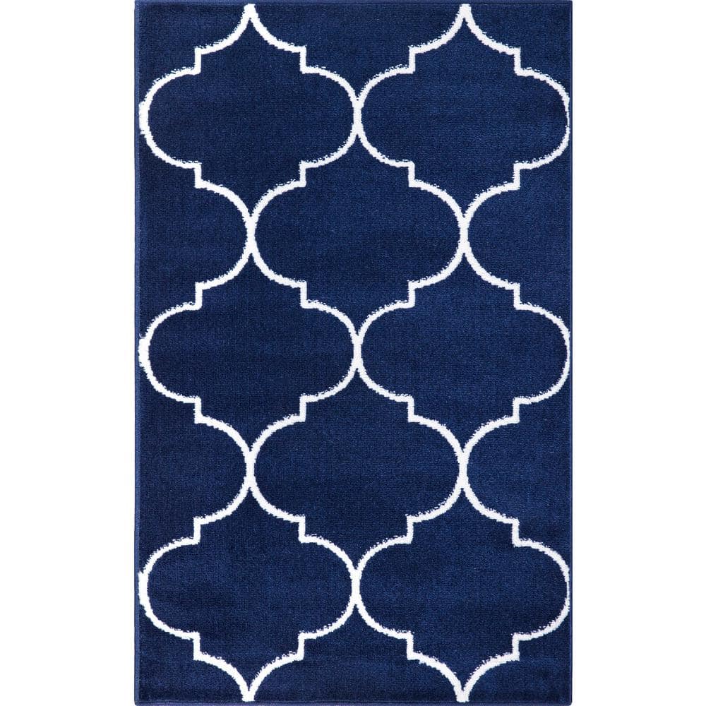 Concord Global Trading Jefferson Collection Morocco Trellis Navy 3 ft