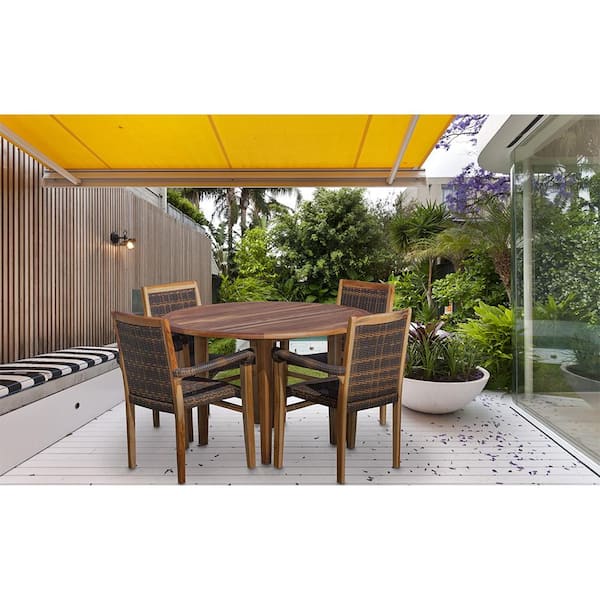 LUPA ROUND OUTDOOR SLATTED RECYCLED TEAK DINING TABLE