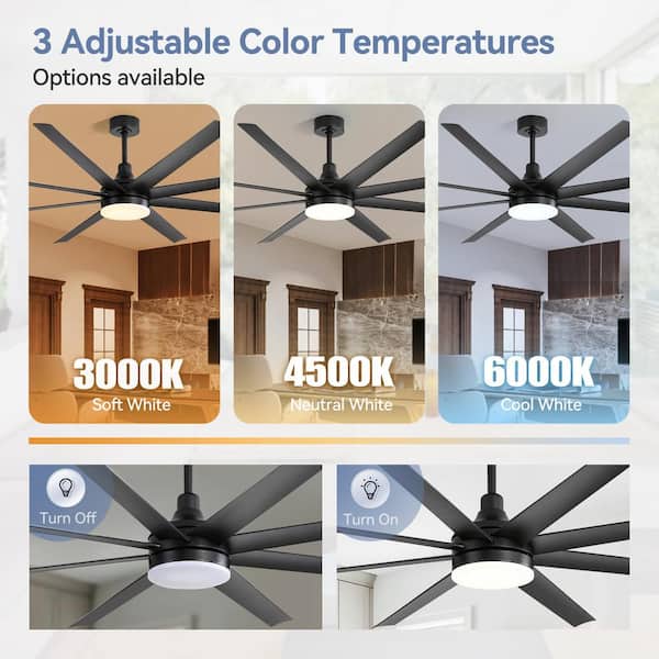 Breezary Archer 72 in. Integrated LED Indoor Black Ceiling Fans