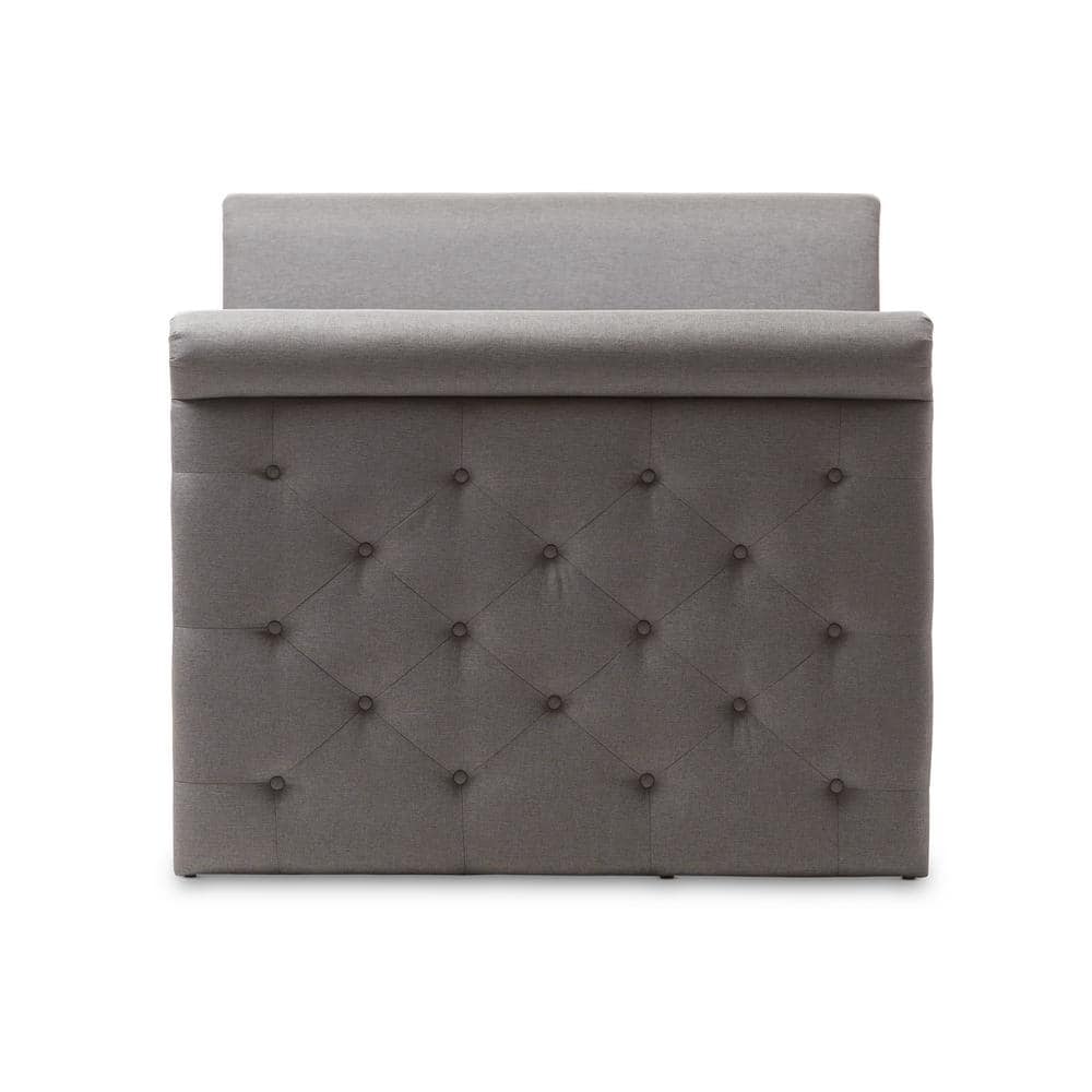 Gray Twin Upholstered Daybed with Tufted Nailhead Trim and Trundle