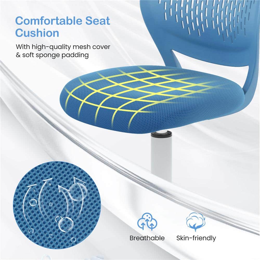 Blue Mesh Adjustable Height Children's Swivel Chair