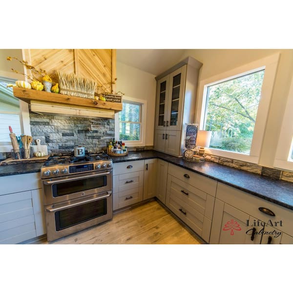 LIFEART CABINETRY Anchester Assembled 12x30x12 in. Wall Mullion Door Cabinet with 1 Door 2 Shelves in Light Gray