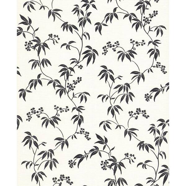 Brewster Bamboo Floral Off-White Wallpaper Sample