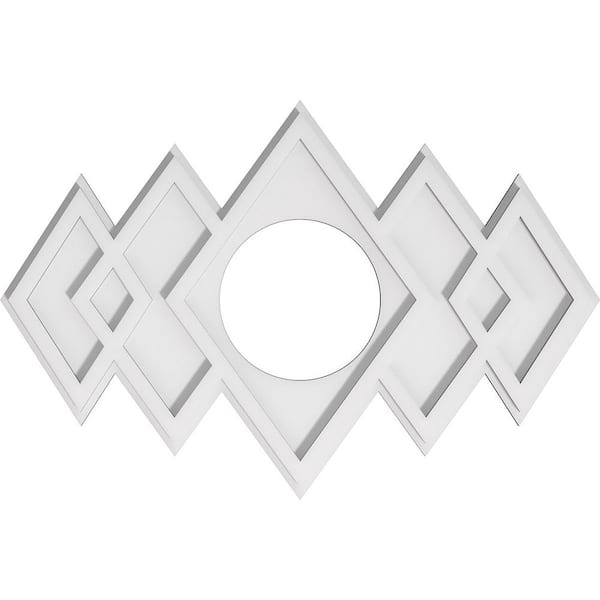 Ekena Millwork 26 in. W x 17-3/8 in. H x 7 in. ID x 1 in. P Zoe Architectural Grade PVC Contemporary Ceiling Medallion