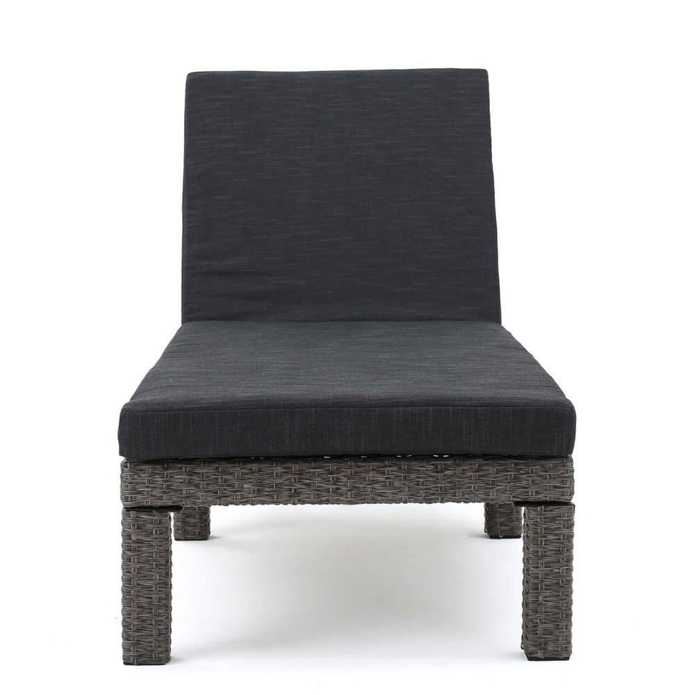 Wicker Outdoor Chaise Lounge ，PUERA Series with Mixed Black Sturdy Frame and Dark Gray Comfort Cushions price history on PriceWatchPro