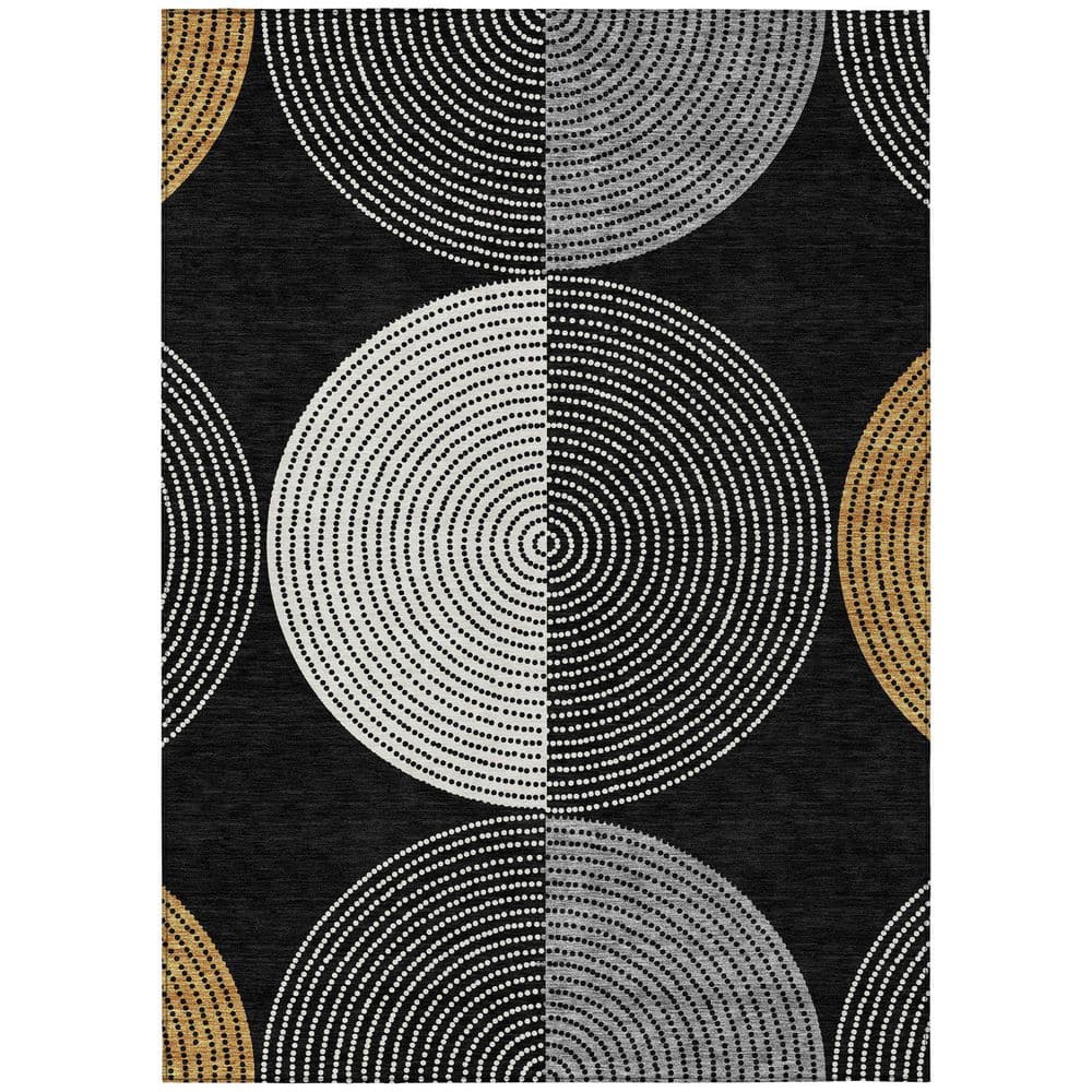 Chantille Machine Washable Indoor/Outdoor Abstract ACN2281 Black 3 ft. x 5 ft. Area Rug price history on PriceWatchPro