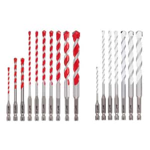 SHOCKWAVE Carbide Hammer Drill and Multi-Material Bit Set (17-Piece)