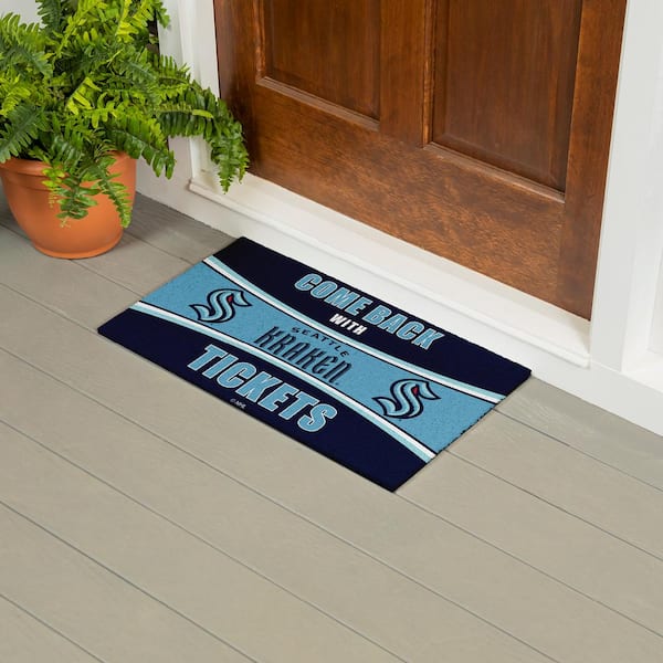 Seattle Kraken 28 in. x 16 in. PVC "Come Back With Tickets" Trapper Door Mat