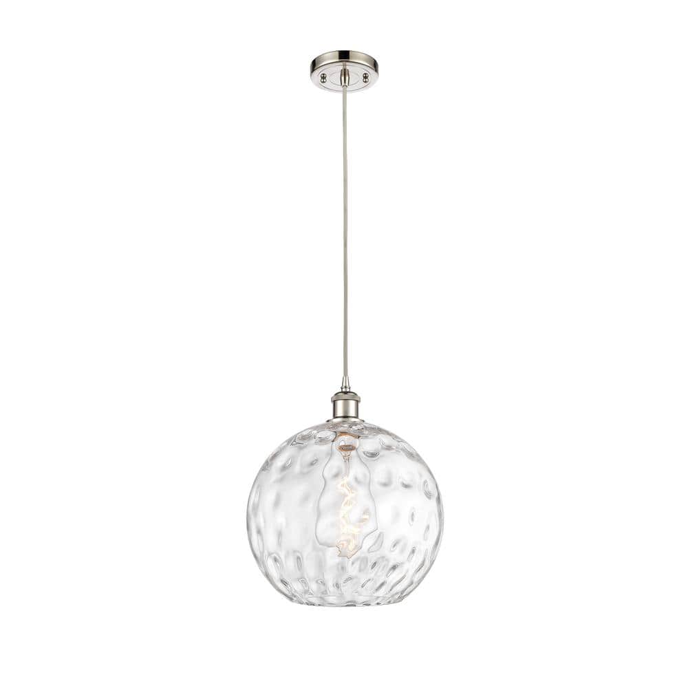 Athens Water Glass Mini Pendant Light in Polished Nickel