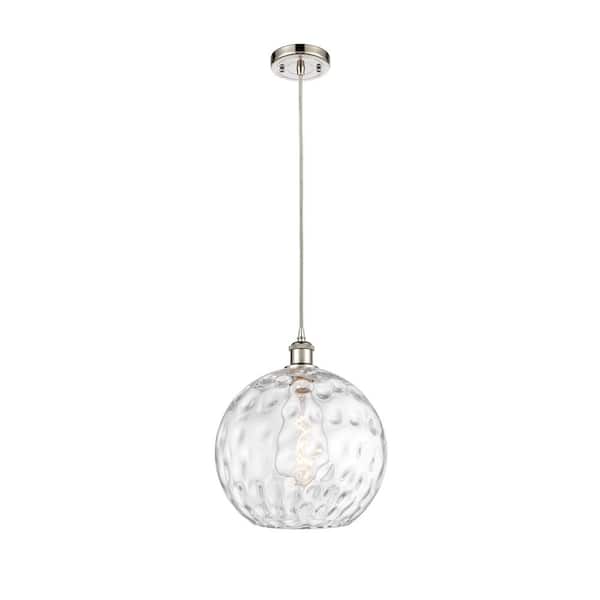 Innovations Athens Water Glass 60-Watt 1 Light Polished Nickel Shaded Mini Pendant Light with Clear glass Clear Glass Shade