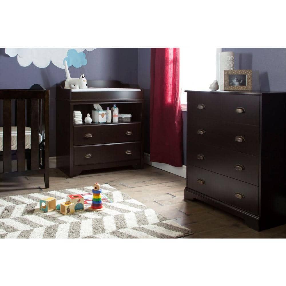 South Shore Fundy Tide 2-Drawer Espresso Changing Table, Brown -  9024331