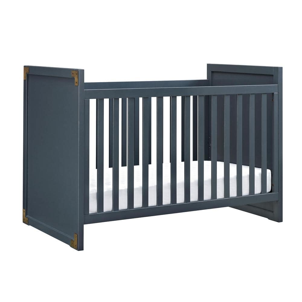 Baby Relax Mylan Graphite Blue 2 In 1, Solid Headboard Crib