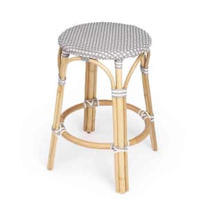 Amelia 24 in. H Multi-Colored Backless Rattan Bar Height (28-33 in.) Bar Stool