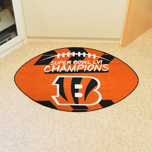 Cincinnati Bengals Orange Super Bowl LVI 1 ft. 8.5 in. x 2 ft. 8.5 in. Football Mat Area Rug