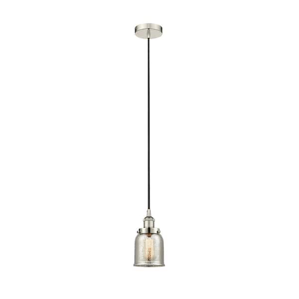 Innovations Bell 100-Watt 1-Light Polished Nickel Shaded Mini Pendant Light with Mercury Glass Mercury Glass Shade