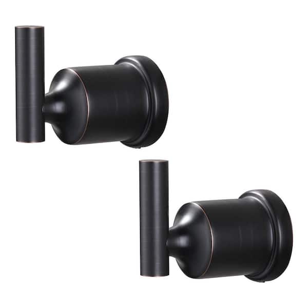 AVITAS 2-Piece Wall-Mounted Round J-Hook Bathroom Robe/Towel Hook Stainless Steel in Oil Rubbed Bronze