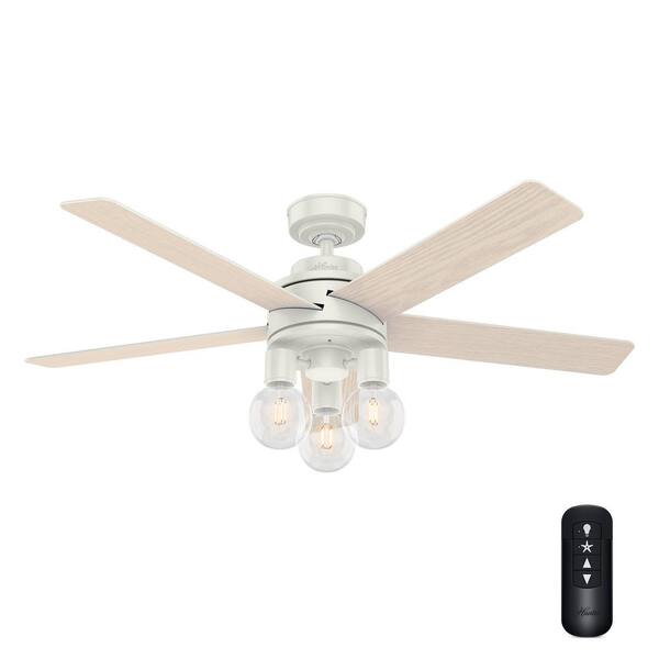 Hunter Hardwick 52 In Integrated Led, Rustic White Ceiling Fan