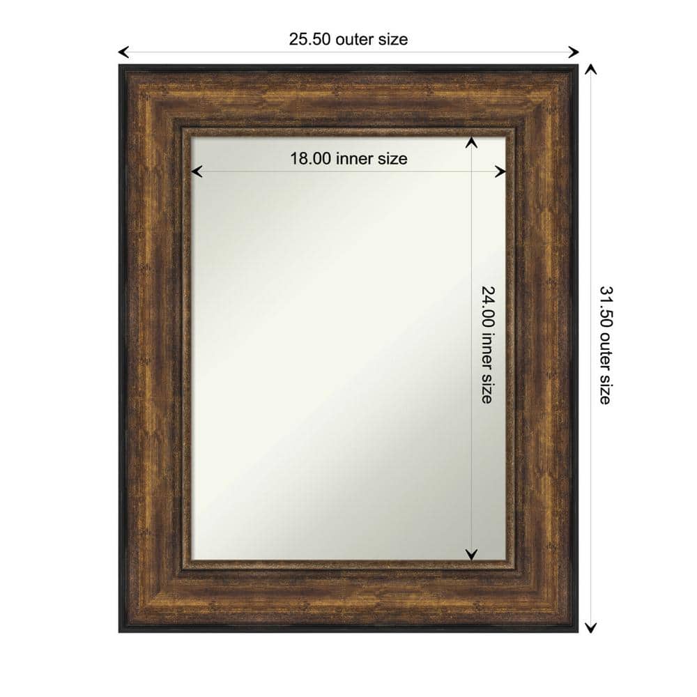 Rectangular Bronze Bathroom Vanity Wall Mirror with Matte Black Edge