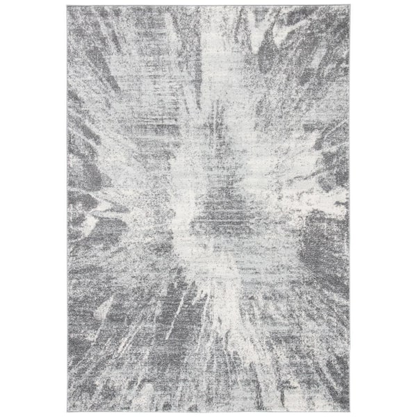 SAFAVIEH Tulum Ivory/Gray 4 ft. x 6 ft. Rustic Sunburst Area Rug