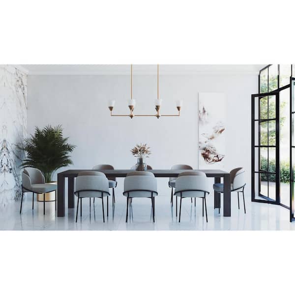 Pinellas 60-Watt 6-Light Soft Gold Luxe Industrial Island Light with Opal Glass Shades