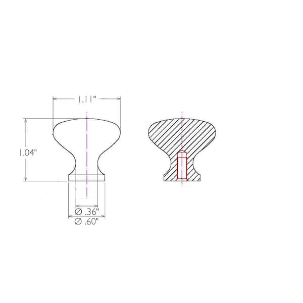 Design House Mushroom Knob 1-1/4 in. Satin Nickel Hardware