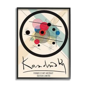 "Kandinsky Traditional Abstract Circles Patchwork Lines" by Ros Ruseva Framed Abstract Wall Art Print 16 in. x 20 in.