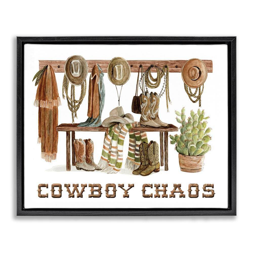 Cowboy Chaos Accessories by Cindy Jacobs Black Floater Frame Typography Graphic Art Print 25 in. x 31 in. price history on PriceWatchPro