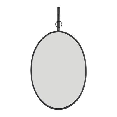 Medium Oval Black Classic Mirror (25 in. H x 16 in. W)